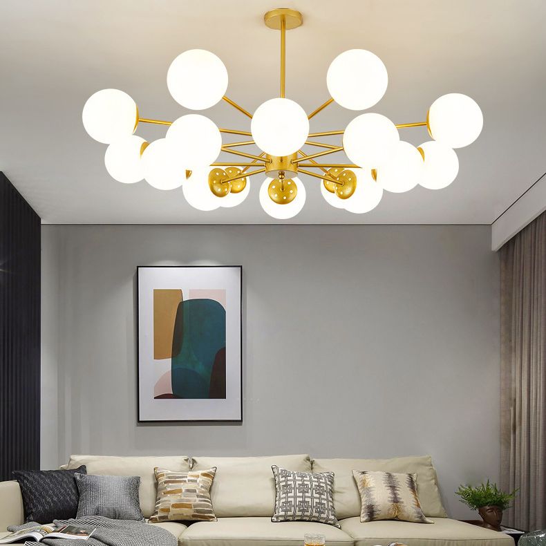 Globe Chandelier Light Fixture Modern Style Glass Pendant Lamp for Restaurant