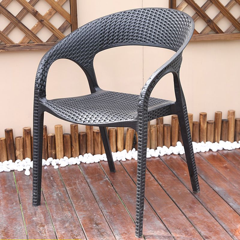 Contemporary Plastic Outdoors Dining Chairs Stacking Patio Dining Chair