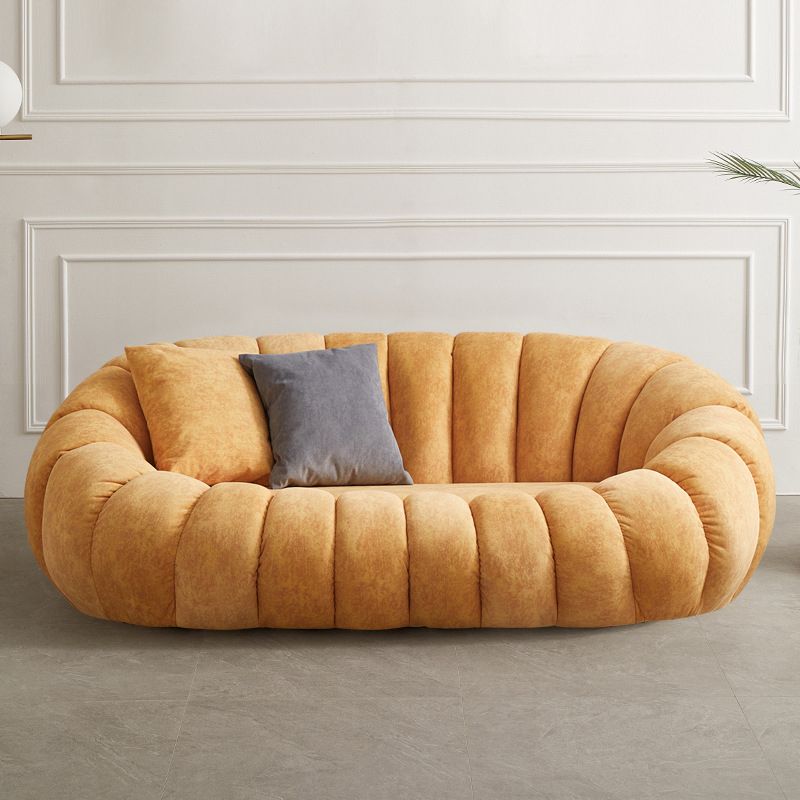 2 Seater 27.5"H Microfiber / Lamb Fleece Sloped Arm Sofa for Living Room