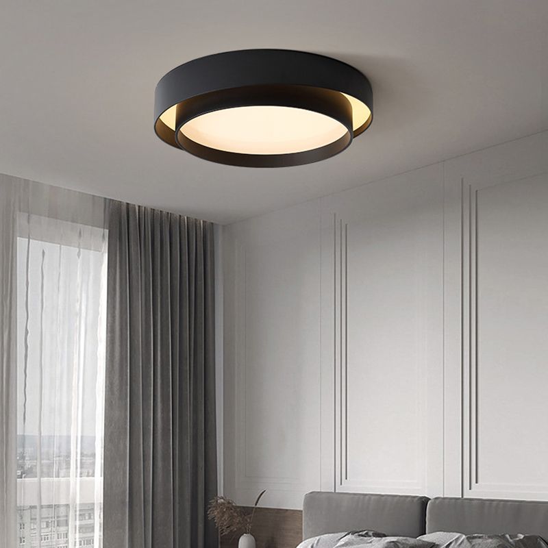 Gelakte ijzeren LED-plafondlamp in moderne minimalistische stijl, ronde inbouw van acryl