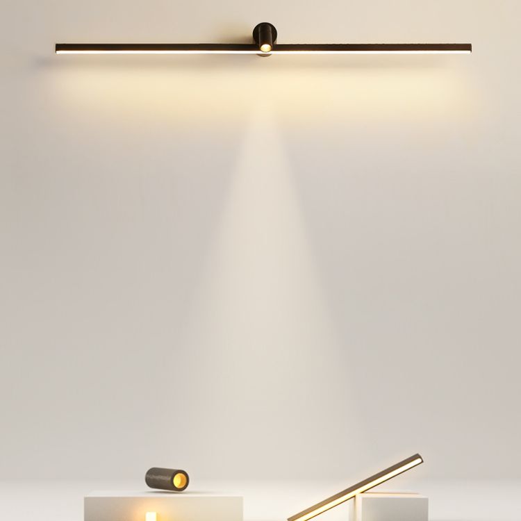 Linear Shade Mirror Wall Lighting Modern Style Metal 2 Lights Sconce Lamp