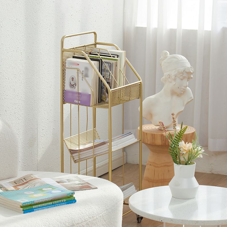 13.8"L Glam Style Bookcase Open Back Shelf Bookcase for Office and Study Room