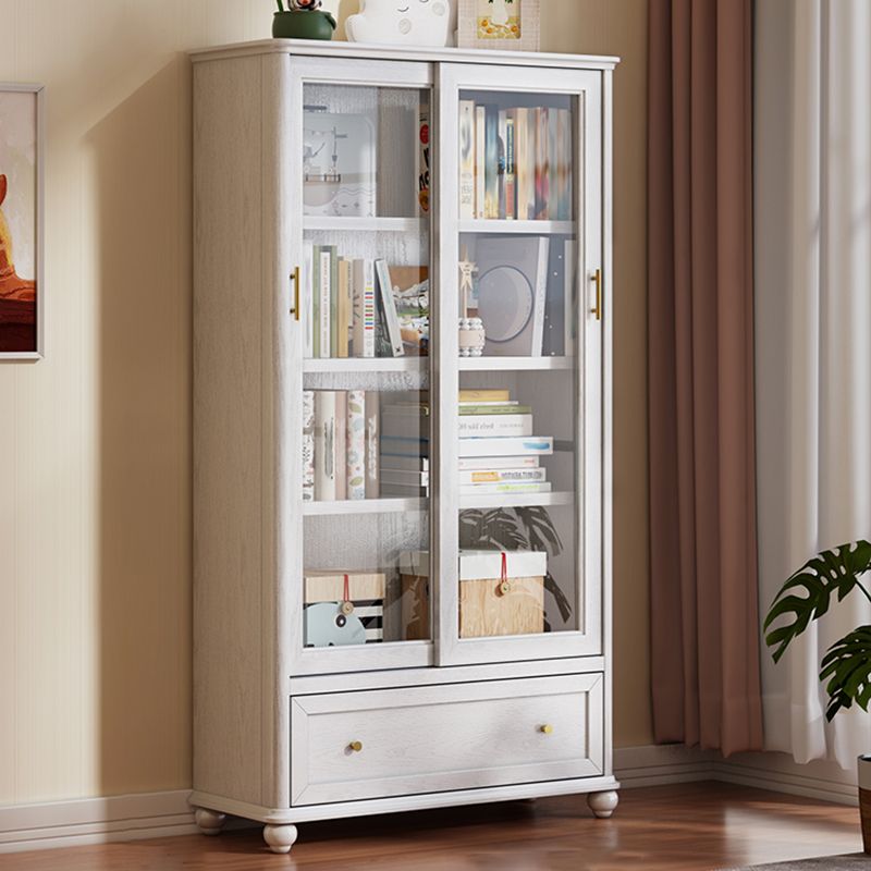 Vertical Solid Wood Bookcase Contemporary Closed Back Bookshelf