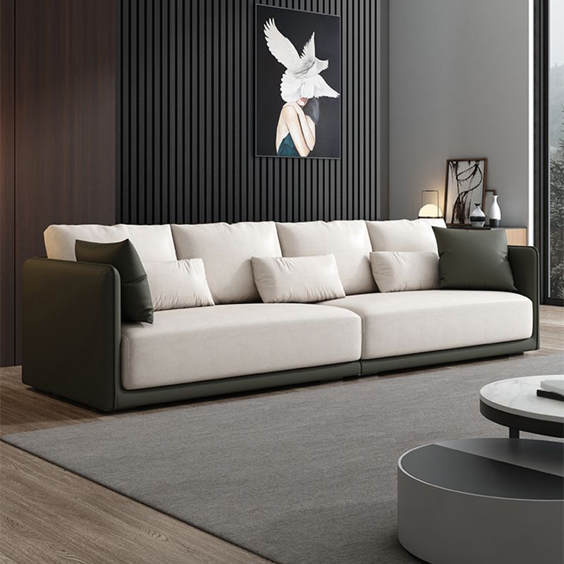 Faux Leather Sofa Sofa 37.40" D x 31.49" H Square Arm Sofa for Living Room
