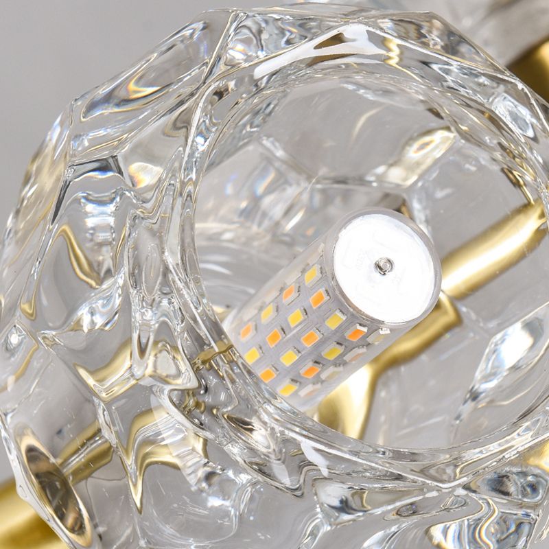 Gold Linear Island Pendant Chandelier Contemporary Crystal Pendant Lighting for Kitchen