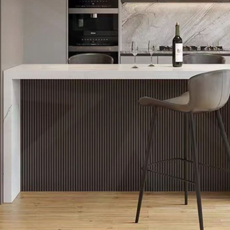 Glam Style Rectangle Bar Table White Colour Faux Marble Bar Dining Table