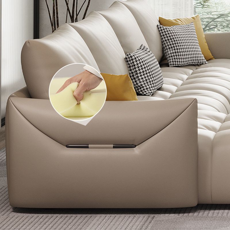 Nordic Pillows Square Arm Living Room Faux Leather Stationary Seating