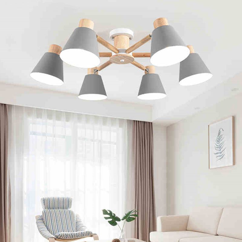 Multi luz colgante colgante colgante moderno de metal de estilo macarrón iluminación colgante para la cama