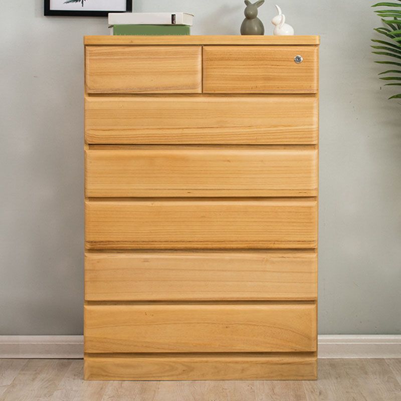 Solid Wood Modern Storage Chest Dresser Vertical Storage Chest Without Mirror
