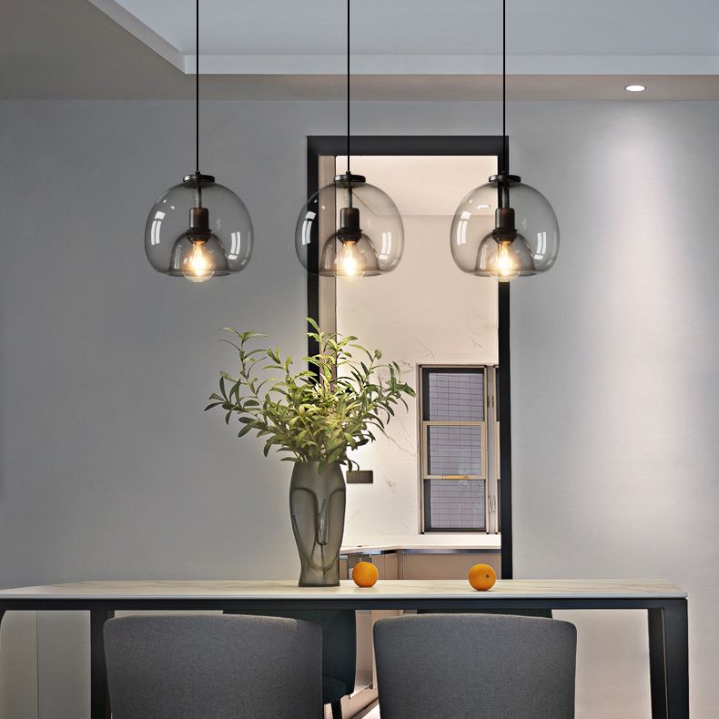 3 lichten bol hanglampverlichting moderne eenvoud glazen hanger verlichtingsarmaturen voor restaurant