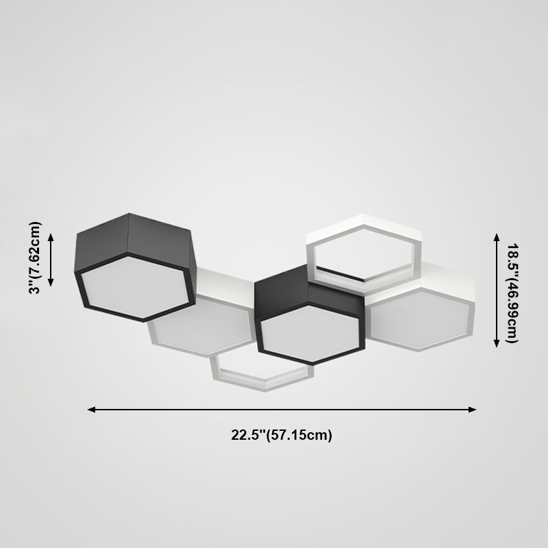 Soporte empotrado LED geométrico acrílico en luz de techo de aluminio esmerilado de estilo creativo moderno