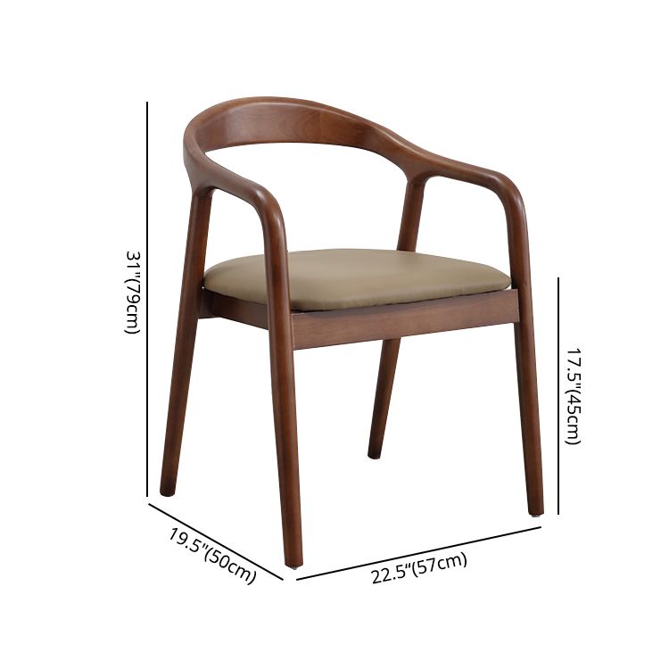 Modern Wood Base Indoor Chair 23''Wide Open Back Dining Side Chair with 4 Legs for Restaurant