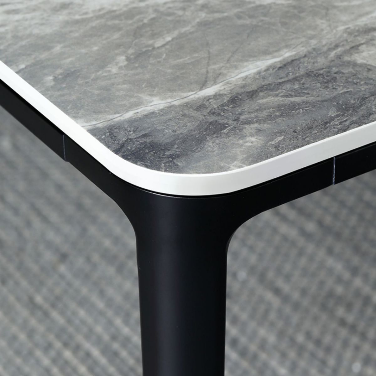 Modern Style Sintered Stone Dining Table Gray Rectangle Table with 4 Legs