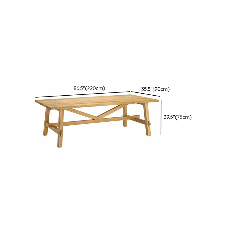 Rectangle Trestle Dining Table Modern Wood Table for Dining Room Kitchen