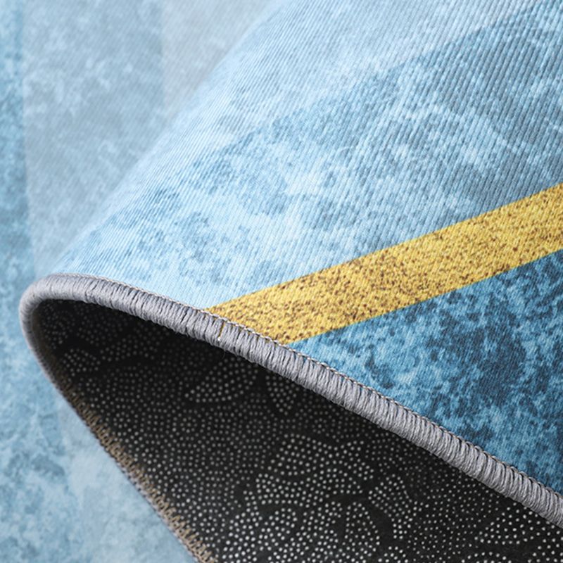 Gray Modern Carpet Polyester Line Carpet Non-Slip Backing Carpet for Home Decor