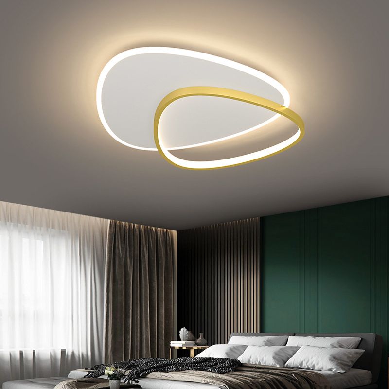 Minimalist Triangle Ceiling Light Fixture Acrylic LED Bedroom Flush Mount Ceiling Fixture