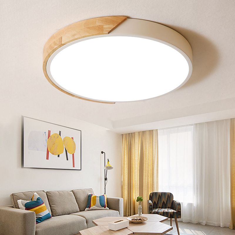 Ultra-dunne Ronde Led Flush Mount Plafond Licht Modern Minimalistische Macaron Stijl Gangpad Slaapkamer Studie Oogbescherming Lampen