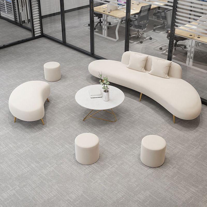 37.40" Wide Curved Sofa Contemporary Velvet Armless Sofa for Living Room