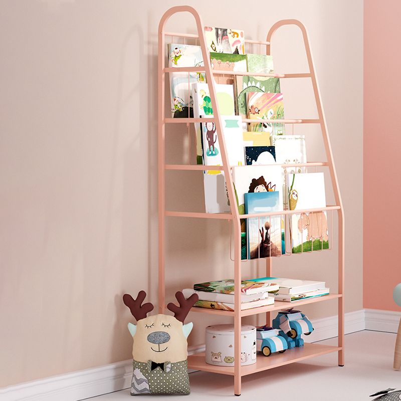 Contemporary Children Shelf Metal 6 Shelves Bookcase for Living Room