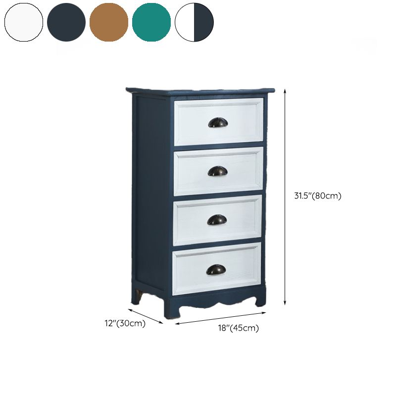 Vertical Nautical Bedroom Storage Chest Wooden Chest with Drawers