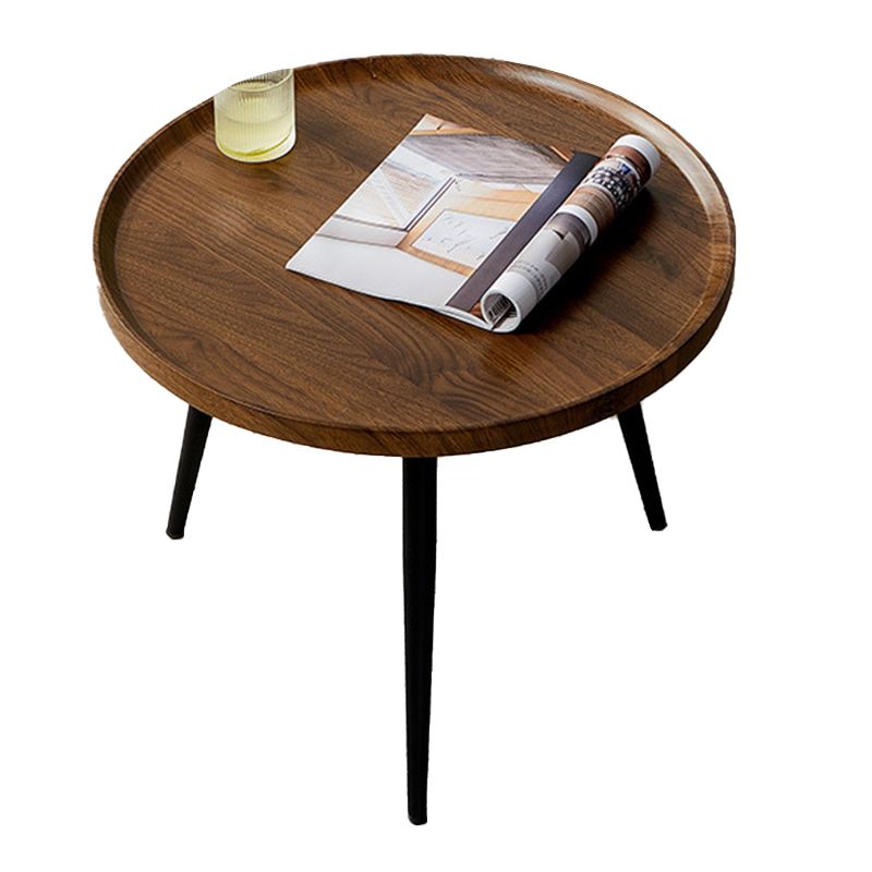 Round/oval Black Metal 3/4 Leg Base Design Wood Table Panel Coffee Table