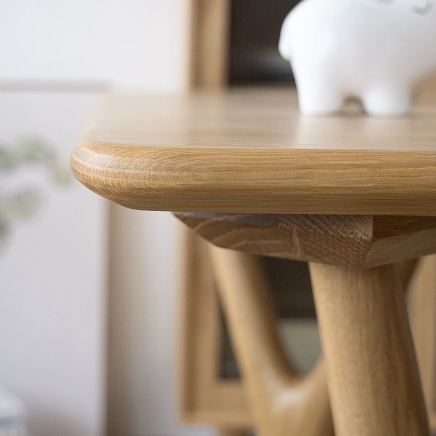 Mesa de comedor rectangular contemporánea, mesa de madera maciza con 4 patas para la cena de la cocina casera