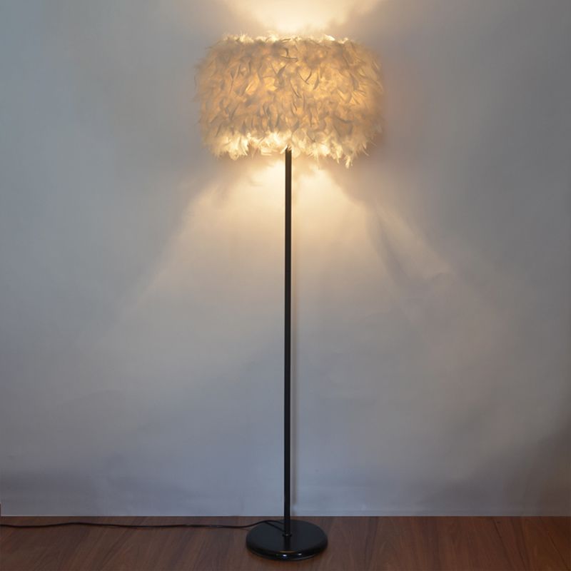 Zwart/witte trommelvloer Lamp Minimalistisch