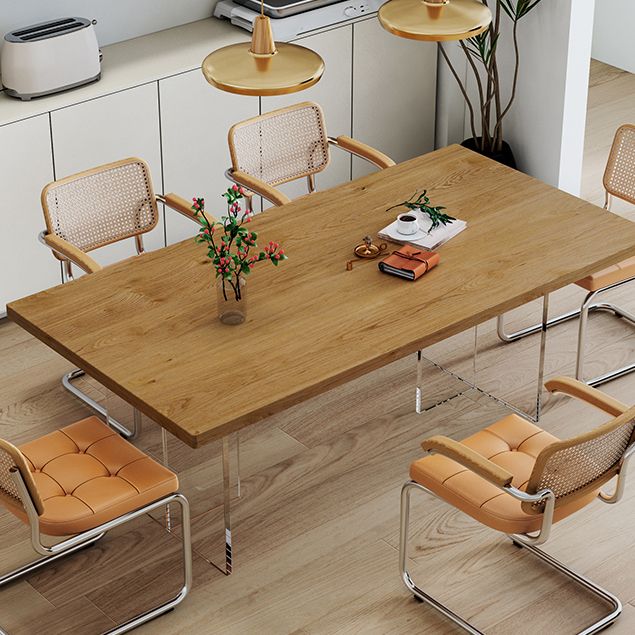 Modern Style Dining Table Rectangle Table with Acrylic Base for Home