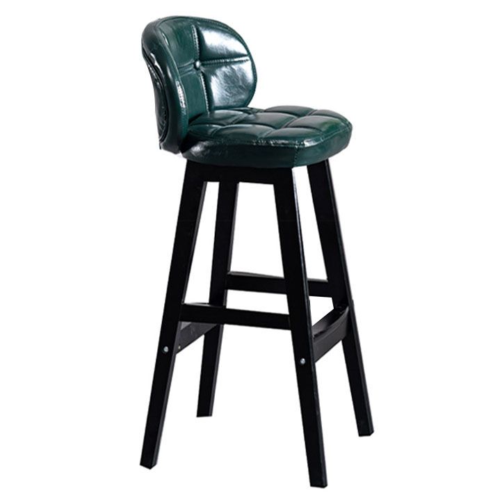 Indoor Bar Stool Modern Rectangular Backrest Counter Stool with Wood Legs