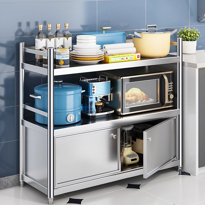 Stainless Steel Prep Table Home Dining Kitchen Island Cart in Silver