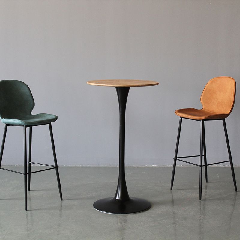 Industrial Style Bar-stool PU Leather Counter Bar Stool with Metal Legs for Kitchen