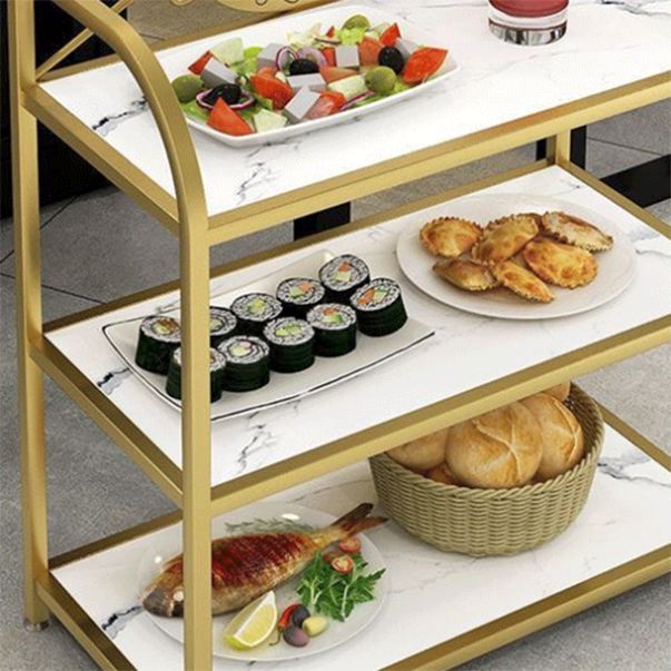 Modern Open Storage Prep Table Rectangle Dining Room Kitchen Trolley