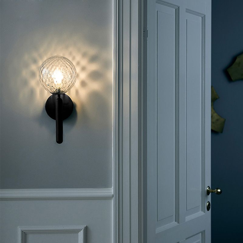 1-Light Aluminium Wall Lamp in Modern Creative Style Glass Globe Wall Sconce for Bedroom