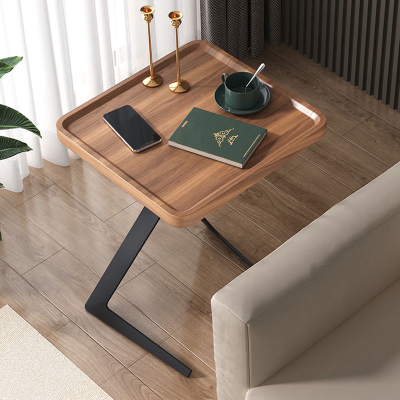 Metal and Wood Side Table Contemporary End Table for Living Room