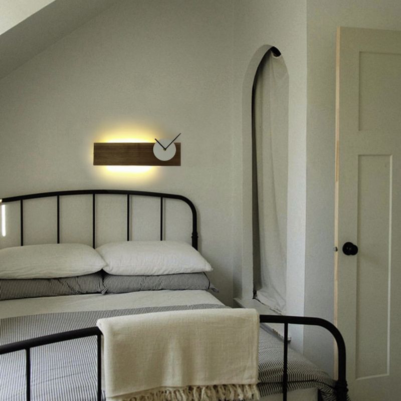 Lampe murale en bois de style contemporain Simplicité Géométrique Simplicité Murne Lumière pour la chambre