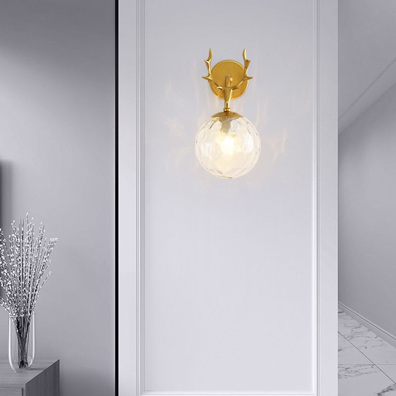 Glass Globe Sconce Light Modern 1-Light Sconce Light Fixture