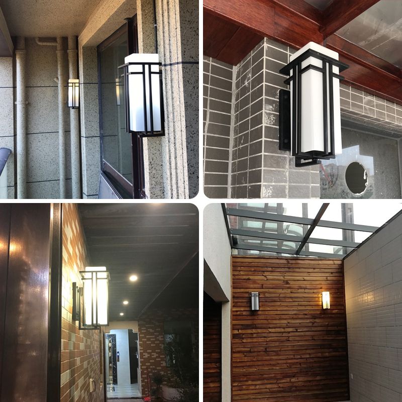 Luz de pared de vidrio de forma cuadrada estilo moderno 1 lámpara de montaje de pared ligera en negro