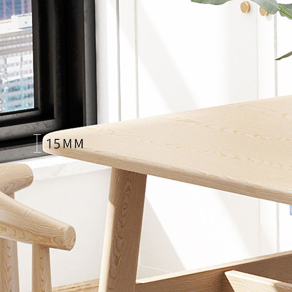 Contemporary Rectangular Wooden Dining Table with 4 Metal Foot