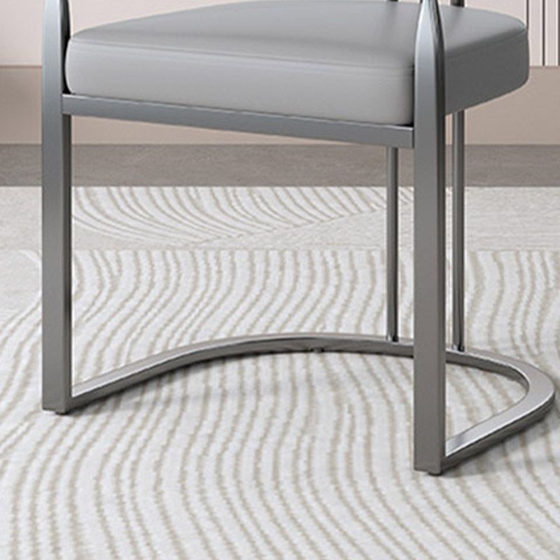 Glam Style Side Chair Metal Slat Back Dining Room Chair for Indoor