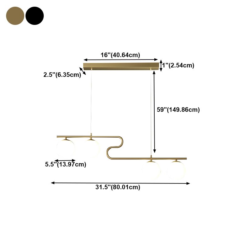 Simple Hanging Light Glass Round Island Light Fixture for Kitchen
