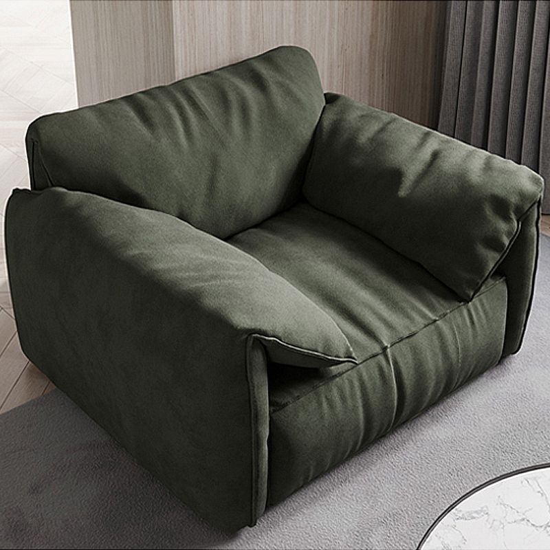 Forest Green Modern Sofa 39"W with Tight Back Wide Square Arm