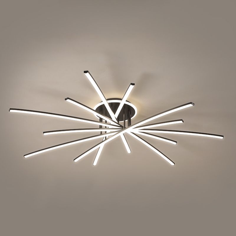 Lampada da soffitto a semi-incasso Line Lampada da soffitto moderna in metallo per soggiorno a LED