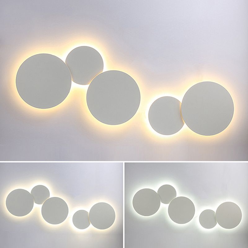 Round Simplicity Metal LED Wall Lamp Contemporary Style Staircase Corridor Sconce Lighting Fixture