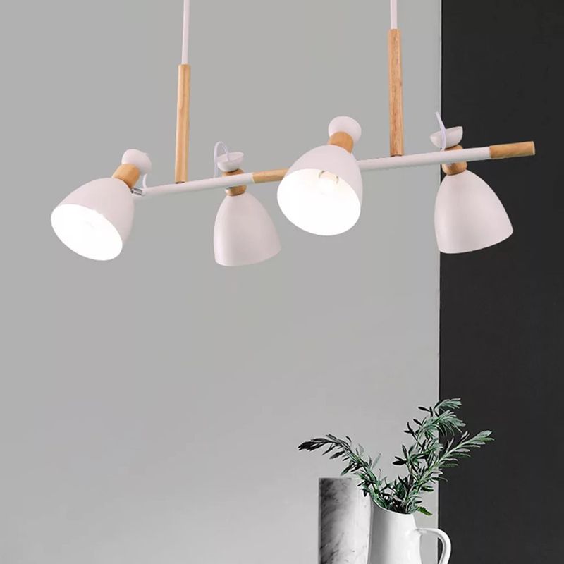 Modern Style Linear Shape Island Lights Metal 4 Lights Pendant Light for Living Room
