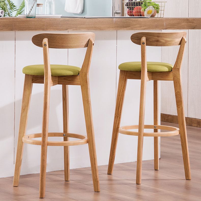 Contemporary Beech Home Barstool Matte Finish Upholstered Bar Stools