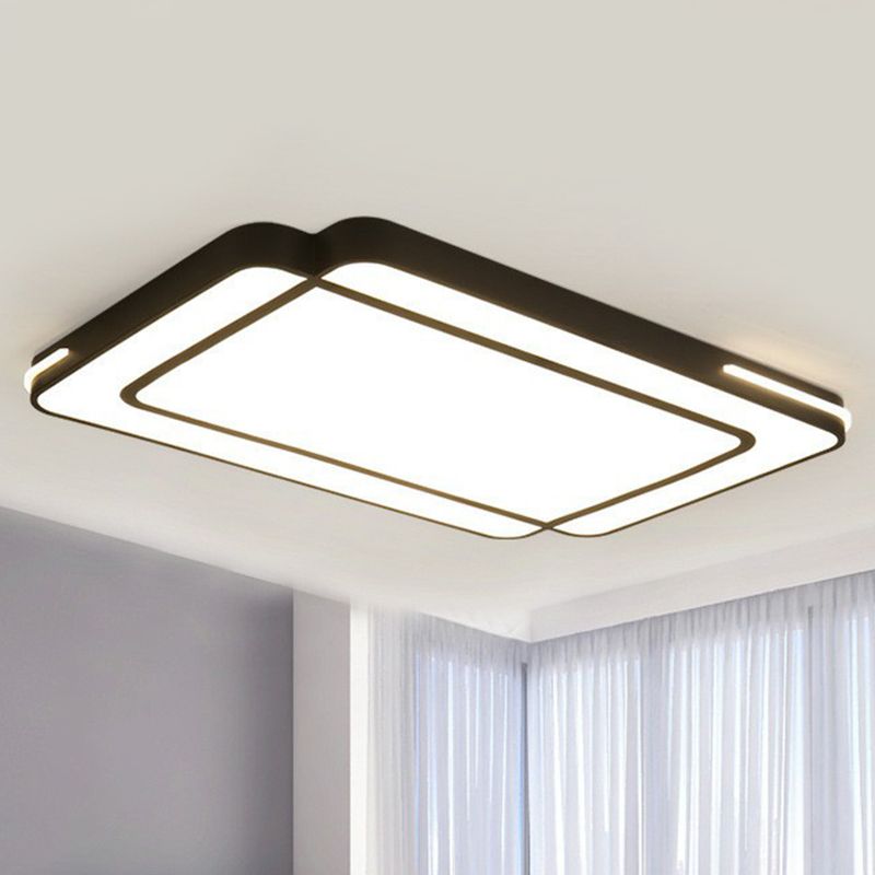 Lampada da soffitto a incasso a LED nera in stile moderno acrilico geometrico per soggiorno