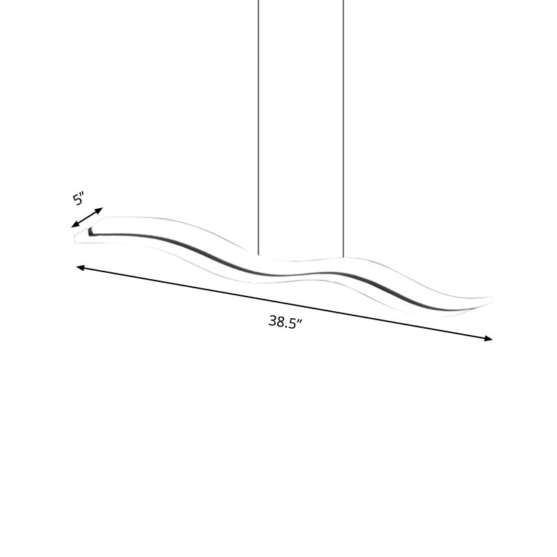 Zeitgenössische, wellige Acrylheizenleuchte LED -Deckenlicht über Insel in warmem/weißem/natürlichen Licht