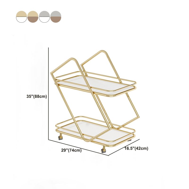 34.64" High Modern Style Prep Table Rolling Metal Prep Table for Home
