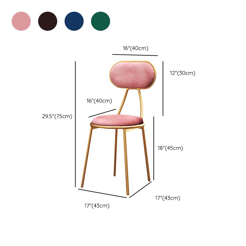 Nordic Low Back Bar-stool Round Seat Counter Bar Stool with Metal Legs