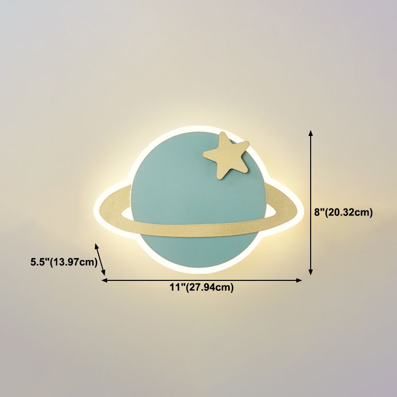 Iluminación de apliques de pared Luz de metal LED moderna para niños para niños dormitorio